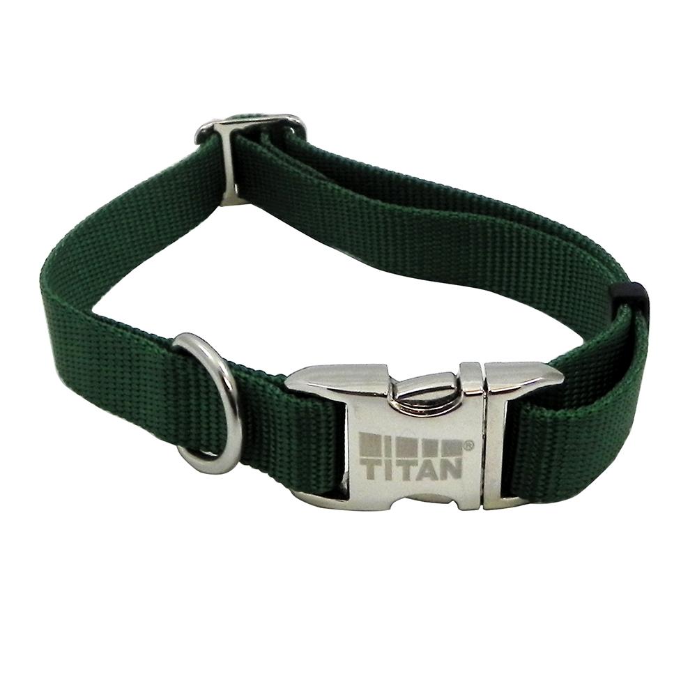 Titan Medium Green Nylon Adjustable Dog Collar