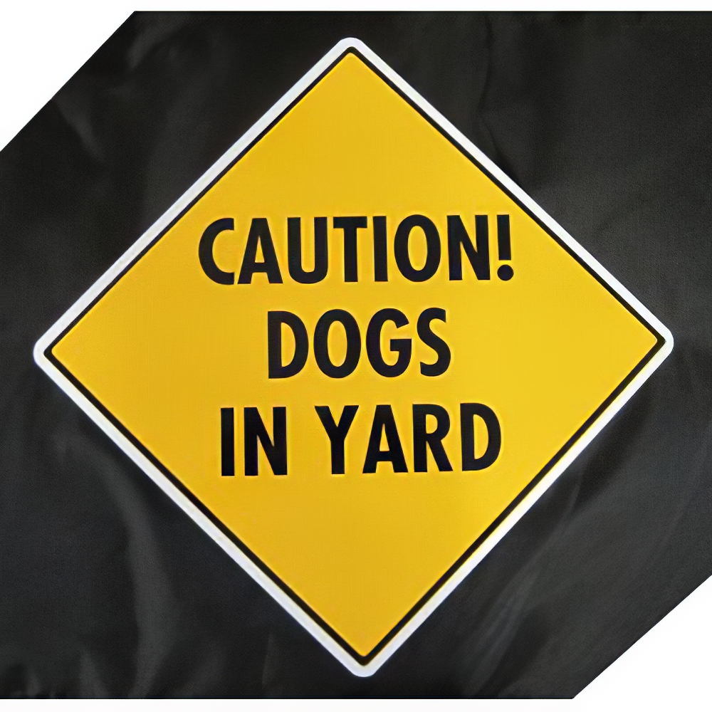 Caution Dogs in Yard Sign 12 x 12 inches Aluminum