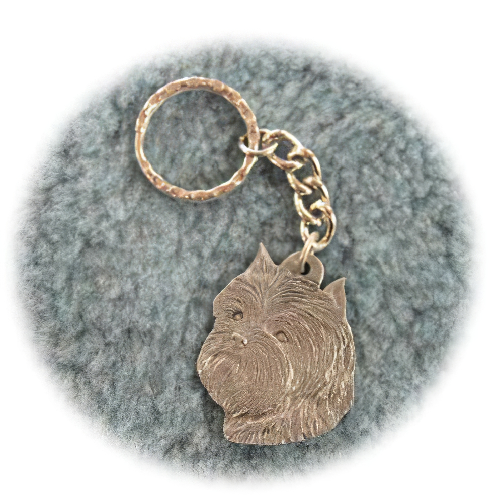 Pewter Key Chain I Love My Affenpinscher