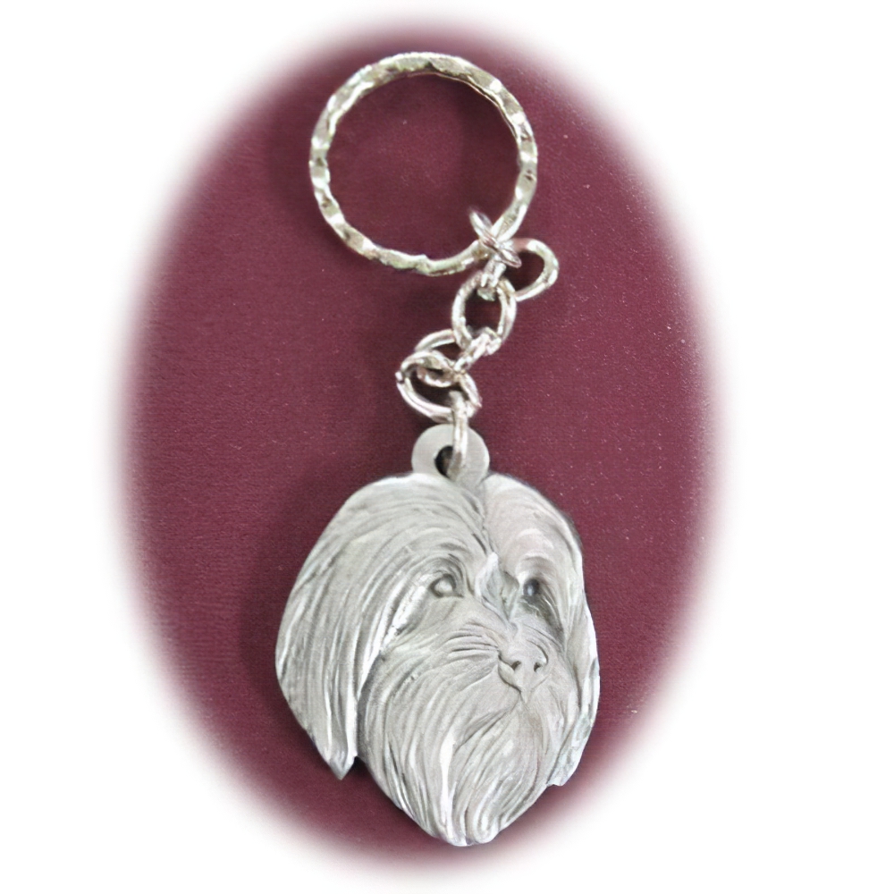 Pewter Key Chain I Love My Bearded Collie