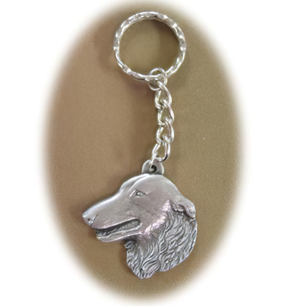 Pewter Key Chain I Love My Borzoi