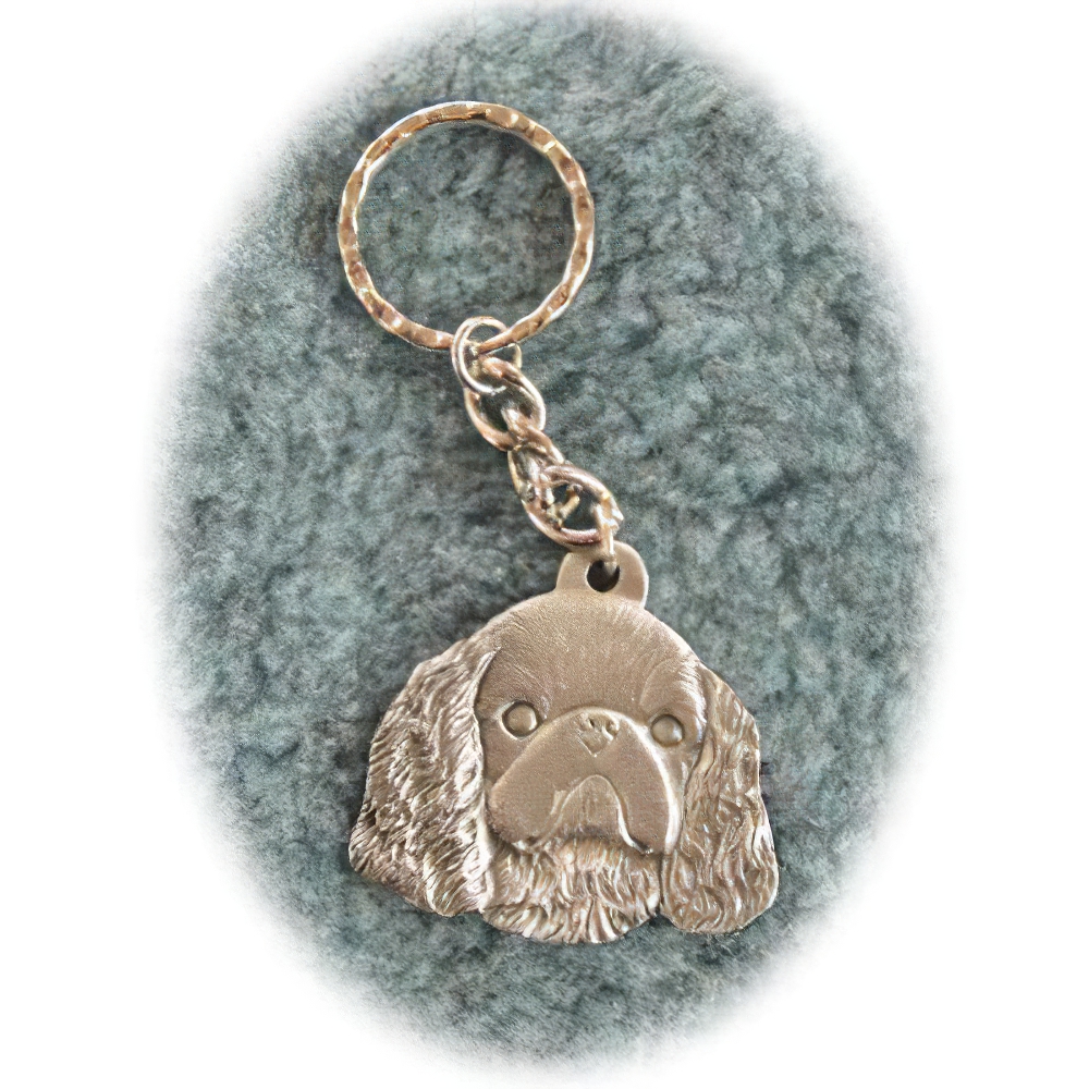 Pewter Key Chain I Love My English Toy Spaniel