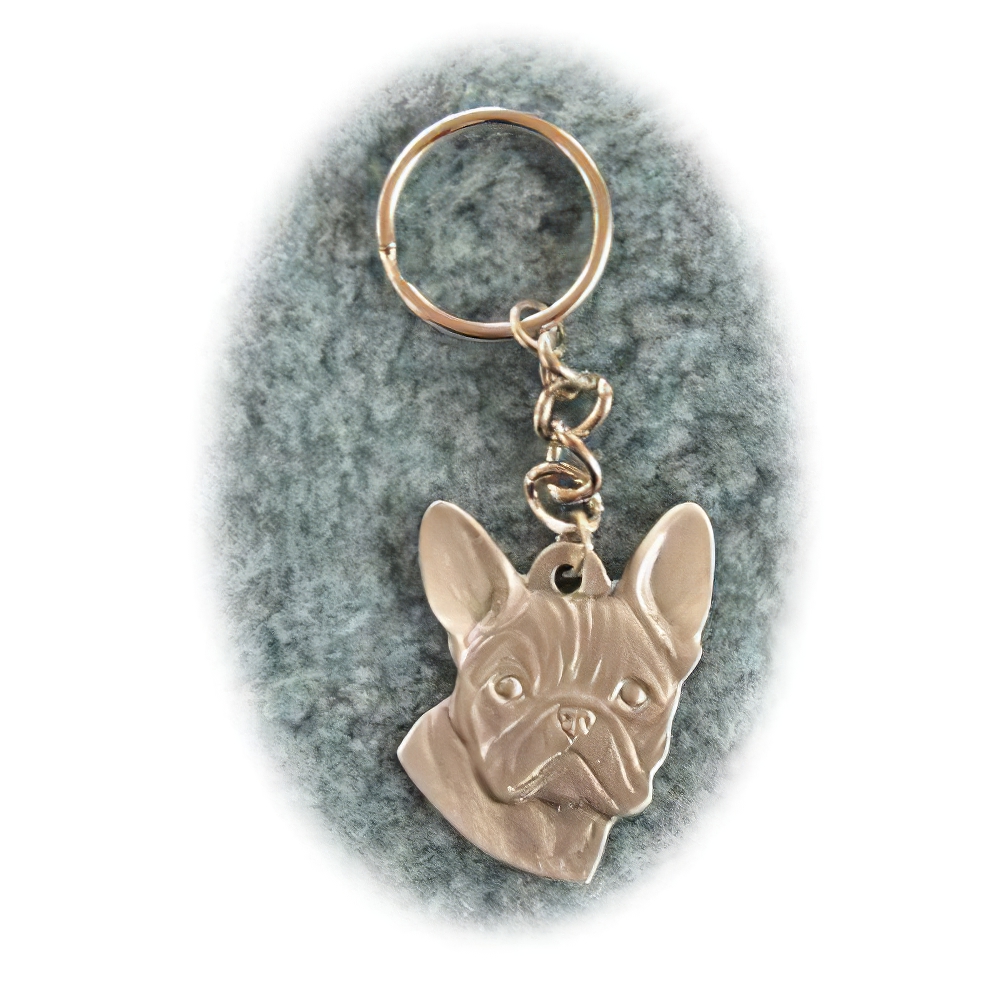 Pewter Key Chain I Love My French Bulldog