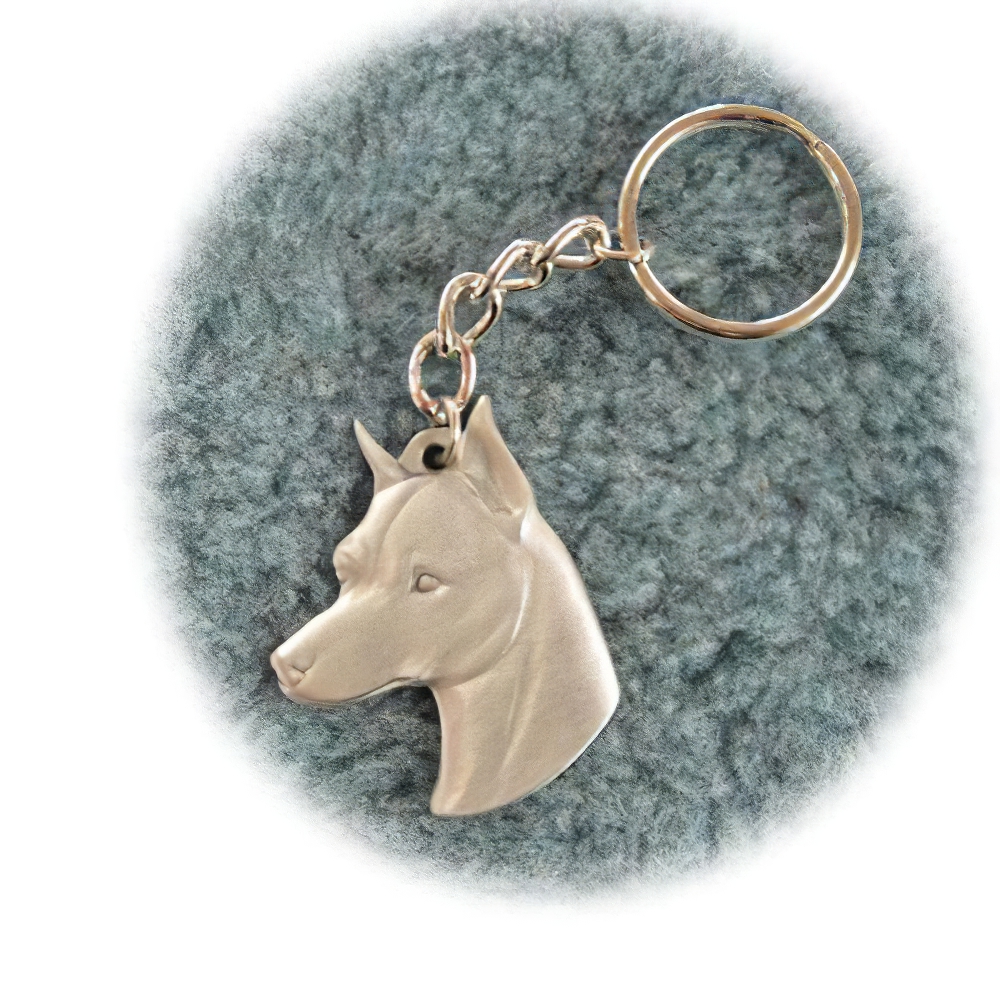 Pewter Key Chain I Love My Miniature Pinscher