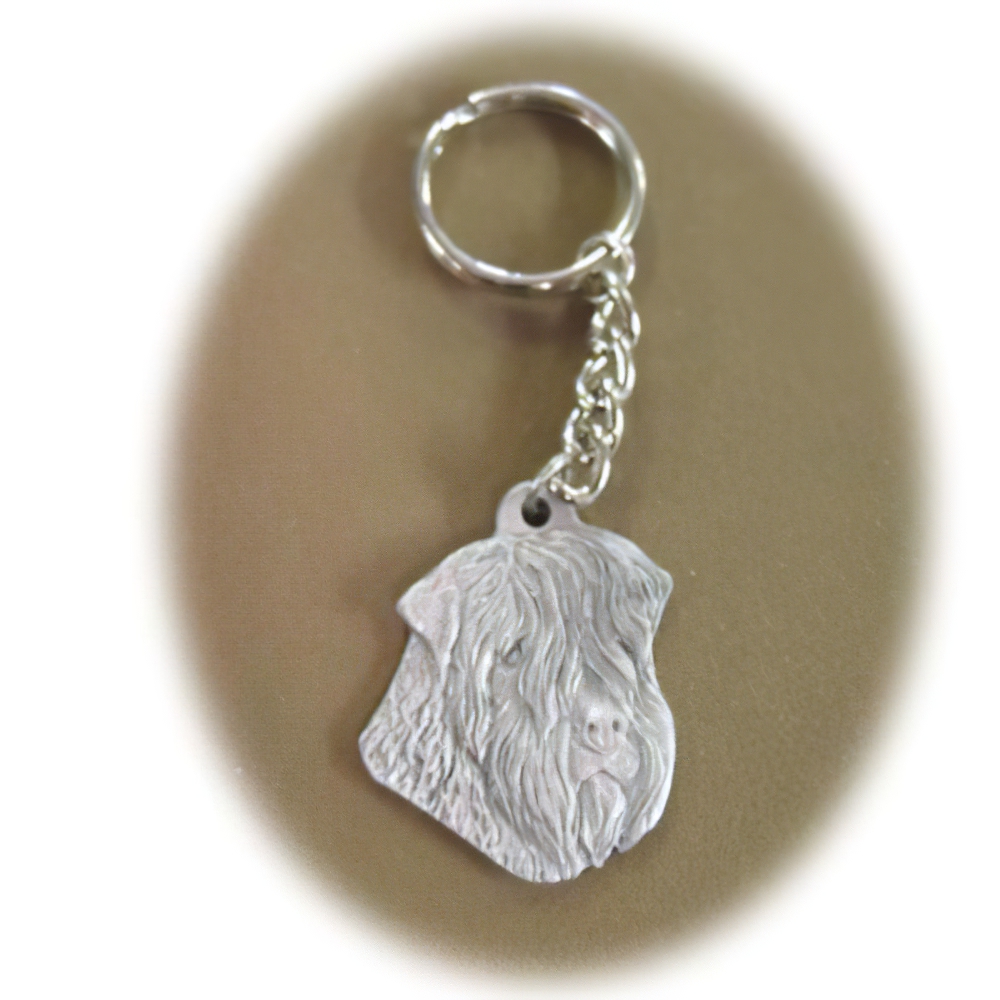 Pewter Key Chain I Love My Soft Coated Wheaten Terrier