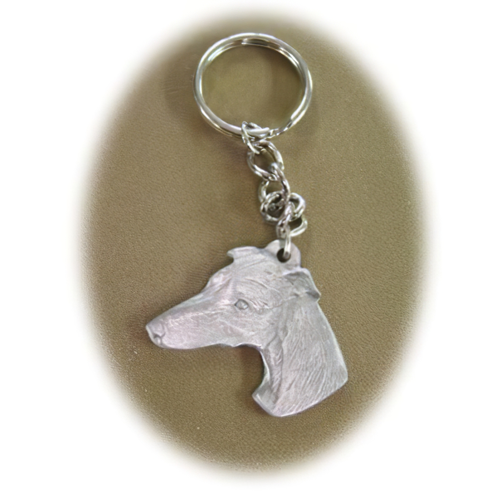 Pewter Key Chain I Love My Whippet