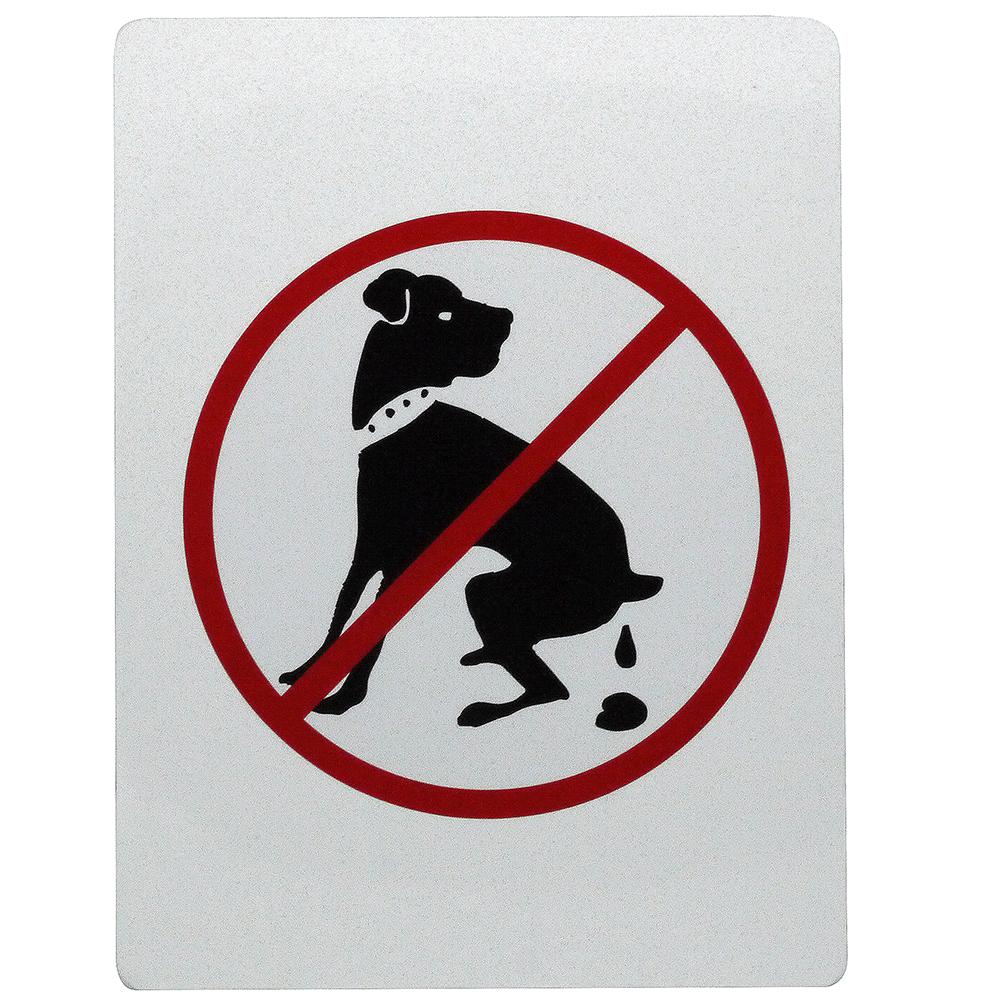 Sign No Pooping 9 x 12 inches Aluminum