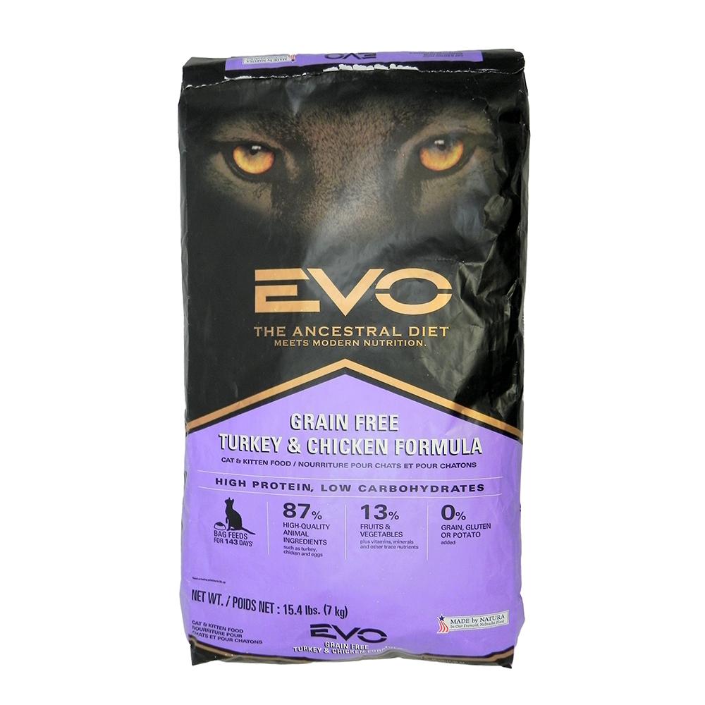 Evo Turkey and Chicken Cat Food 15.4 lb